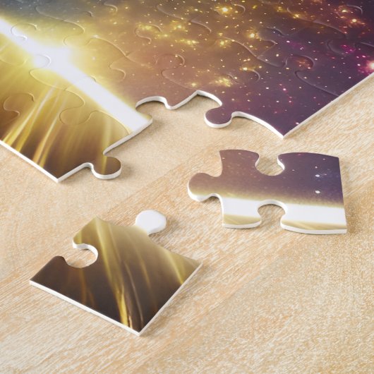 Cosmic brighest star leuke ruimte landschap legpuzzel (Zijkant)