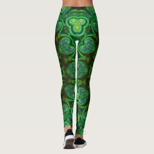 Cosmic Broccoli Black Light Rave Leggings (Achterkant)