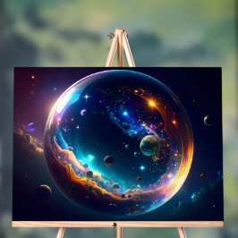 Cosmic Bubble Galaxy Fantasy Art Acryl Bord