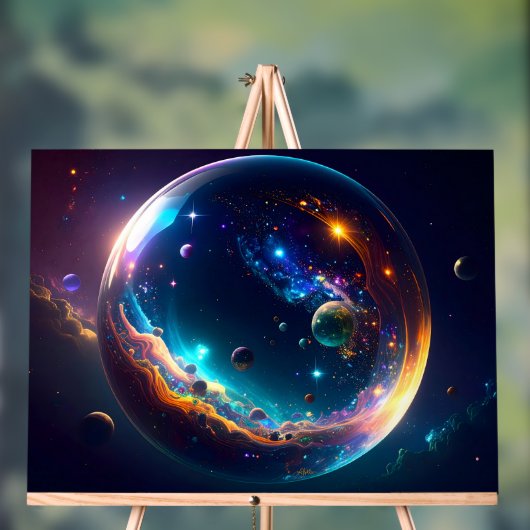 Cosmic Bubble Galaxy Fantasy Art Acryl Bord (Neutraal)