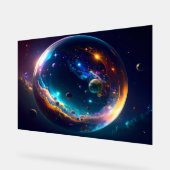 Cosmic Bubble Galaxy Fantasy Art Acryl Bord (Hoek)