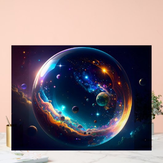 Cosmic Bubble Galaxy Fantasy Art Acryl Bord (Huwelijk)