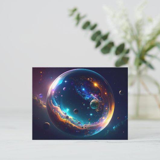 Cosmic Bubble Galaxy Fantasy Art Briefkaart (Staand voorkant)