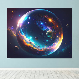 Cosmic Bubble Galaxy Fantasy Art Canvas Afdruk