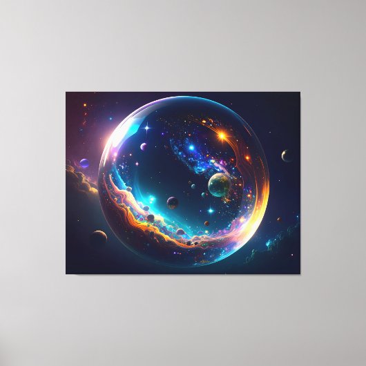 Cosmic Bubble Galaxy Fantasy Art Canvas Afdruk (Voorkant)