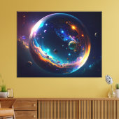 Cosmic Bubble Galaxy Fantasy Art Canvas Afdruk (Insitu (Woonkamer))
