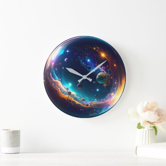 Cosmic Bubble Galaxy Fantasy Art Grote Klok (Huis)