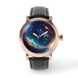 Cosmic Bubble Galaxy Fantasy Art Horloge