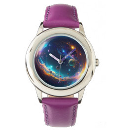 Cosmic Bubble Galaxy Fantasy Art Horloge