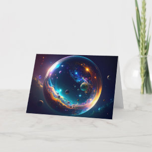 Cosmic Bubble Galaxy Fantasy Art Kaart