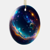Cosmic Bubble Galaxy Fantasy Art Keramisch Ornament (Rechts)