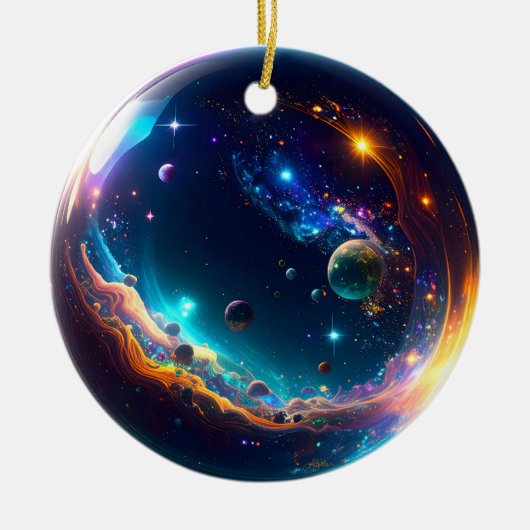 Cosmic Bubble Galaxy Fantasy Art Keramisch Ornament (Voorkant)