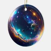 Cosmic Bubble Galaxy Fantasy Art Keramisch Ornament (Links)