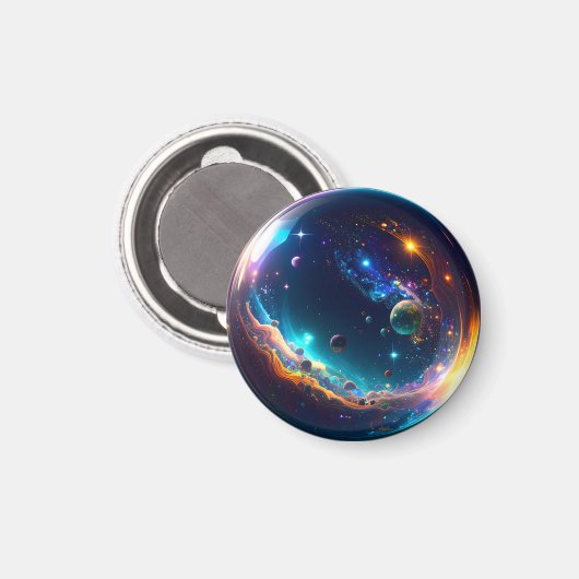 Cosmic Bubble Galaxy Fantasy Art Magneet (Voorkant / Achterkant)
