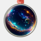 Cosmic Bubble Galaxy Fantasy Art Metalen Ornament (Voorkant)