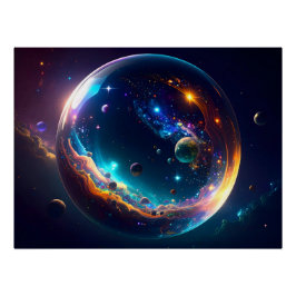 Cosmic Bubble Galaxy Fantasy Art Perfect Poster