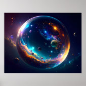 Cosmic Bubble Galaxy Fantasy Art Poster (Voorkant)