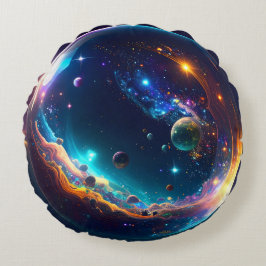 Cosmic Bubble Galaxy Fantasy Art Rond Kussen