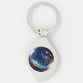 Cosmic Bubble Galaxy Fantasy Art Sleutelhanger (Voorkant)