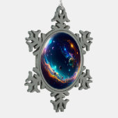 Cosmic Bubble Galaxy Fantasy Art Tin Sneeuwvlok Ornament (Links)
