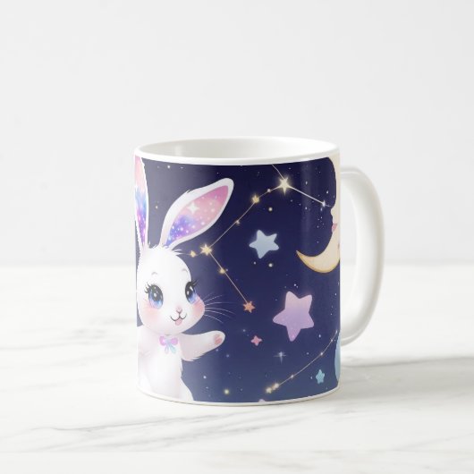 Cosmic Bunny Mug – Celestial Rabbit Koffiemok (Voorkant rechts)