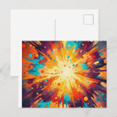 Cosmic Burst Abstract Splatter Art Briefkaart (Voorkant / Achterkant)