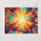 Cosmic Burst Abstract Splatter Art Briefkaart (Voorkant)