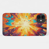 Cosmic Burst Abstract Splatter Art Case-Mate iPhone Case (Achterkant (horizontaal))