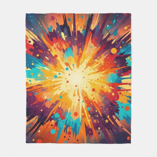 Cosmic Burst Abstract Splatter Art Fleece Deken (Voorkant)