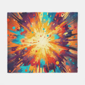 Cosmic Burst Abstract Splatter Art Fleece Deken (Voorkant (Horizontaal))