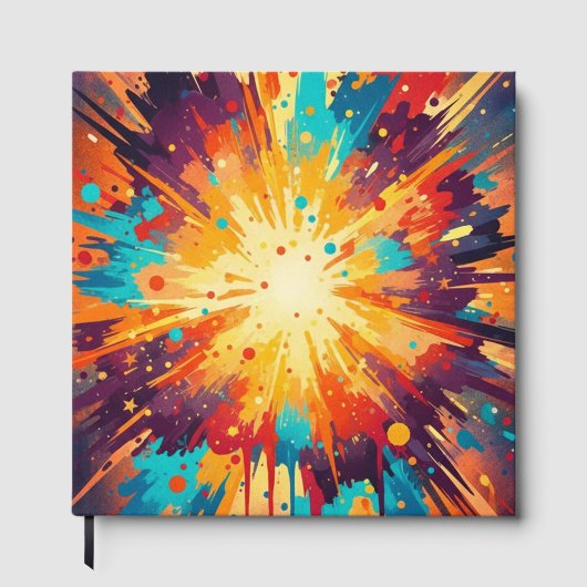Cosmic Burst Abstract Splatter Art Gastenboek (Voorkant)