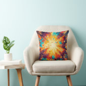 Cosmic Burst Abstract Splatter Art Kussen (Stoel)