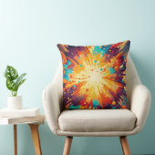 Cosmic Burst Abstract Splatter Art Kussen (Stoel)