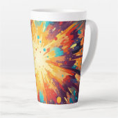Cosmic Burst Abstract Splatter Art Latte Mok (Rechterhoek)