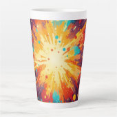 Cosmic Burst Abstract Splatter Art Latte Mok (Voorkant)