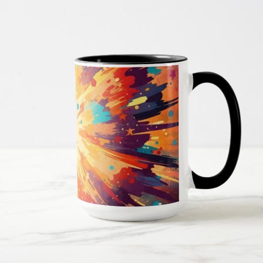 Cosmic Burst Abstract Splatter Art Mok (Rechts)