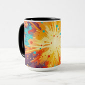 Cosmic Burst Abstract Splatter Art Mok (Voorkant links)