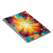 Cosmic Burst Abstract Splatter Art Notitieboek (Rechterzijde)