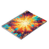 Cosmic Burst Abstract Splatter Art Notitieboek (Linkerzijde)
