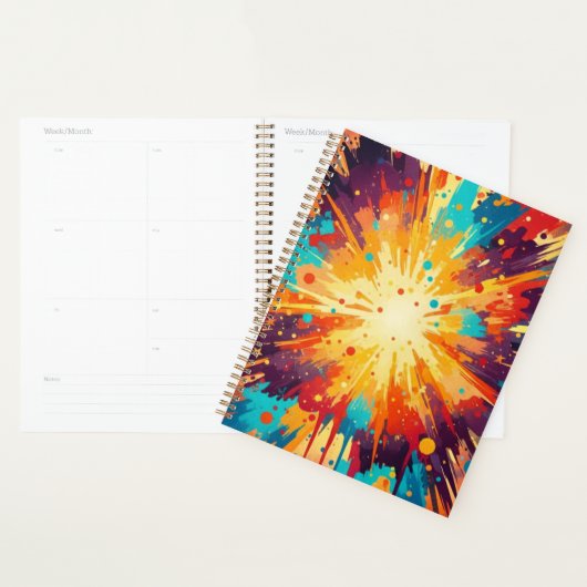 Cosmic Burst Abstract Splatter Art Planner (Display)