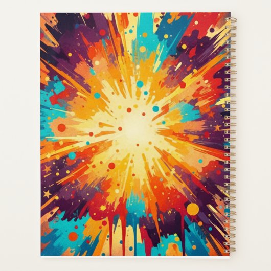 Cosmic Burst Abstract Splatter Art Planner (Achterkant)