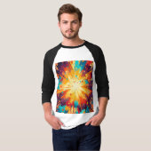 Cosmic Burst Abstract Splatter Art T-shirt (Voorkant volledig)