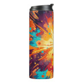 Cosmic Burst Abstract Splatter Art Thermosbeker (Gedraaid links)