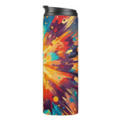 Cosmic Burst Abstract Splatter Art Thermosbeker (Geroteerd rechts)