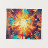 Cosmic Burst Abstract Splatter Art Wandkleed (Voorkant (horizontaal))