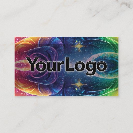 Cosmic Burst Galaxy Reiki Healer Company Logo Visitekaartje (Voorkant)