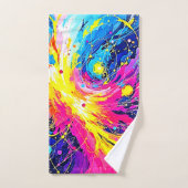 Cosmic Burst: Vibrant Splatter Art Bad Handdoek (Handdoek)