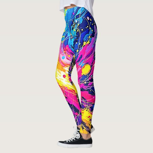 Cosmic Burst: Vibrant Splatter Art Leggings (Links)