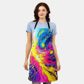 Cosmic Burst: Vibrant Splatter Art Schort (Gedragen)