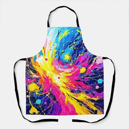 Cosmic Burst: Vibrant Splatter Art Schort (Voorkant)